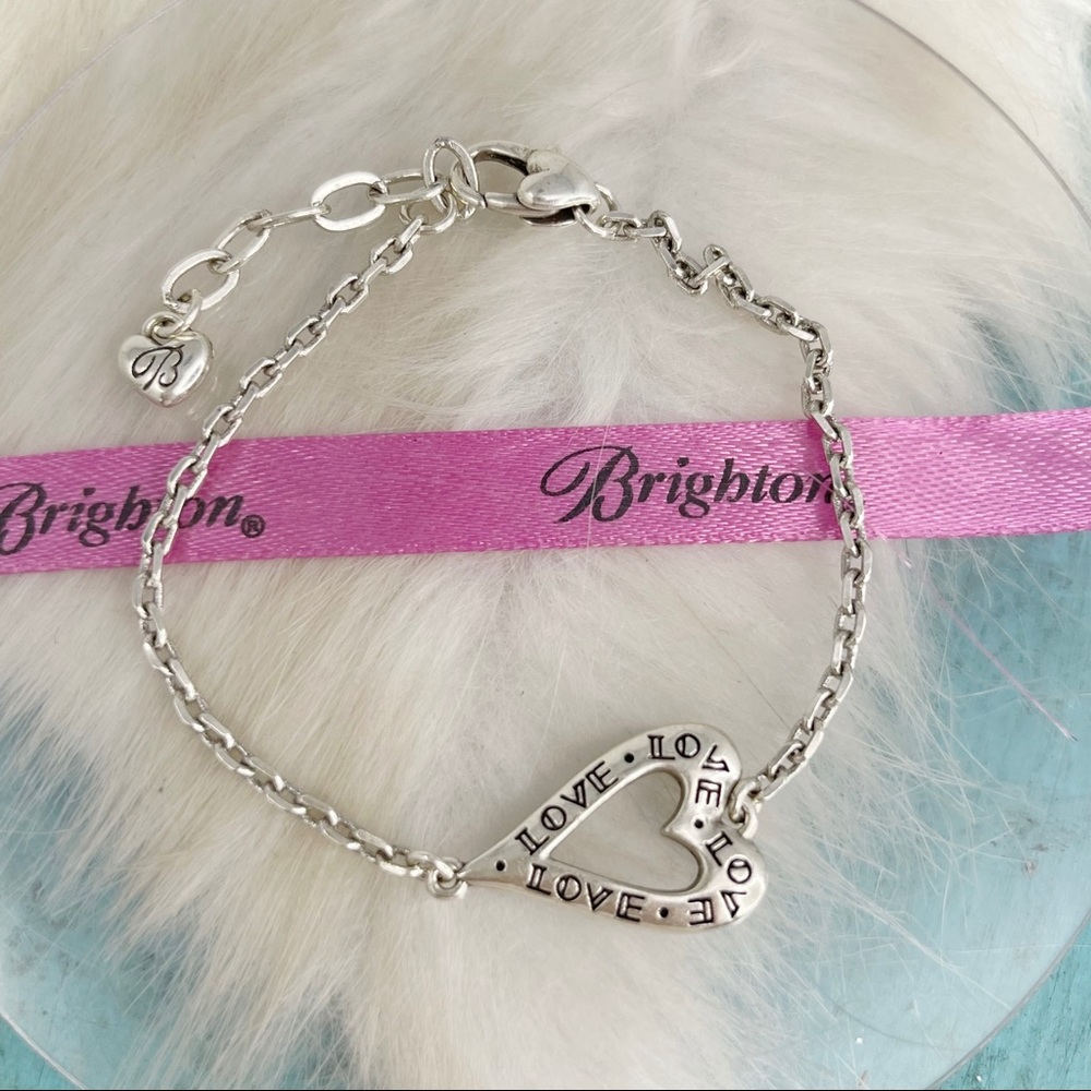 Brighton  "Love" Heart Reversible Crystal Bracelet NWOT